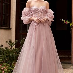 Pink Strapless Prom Dress